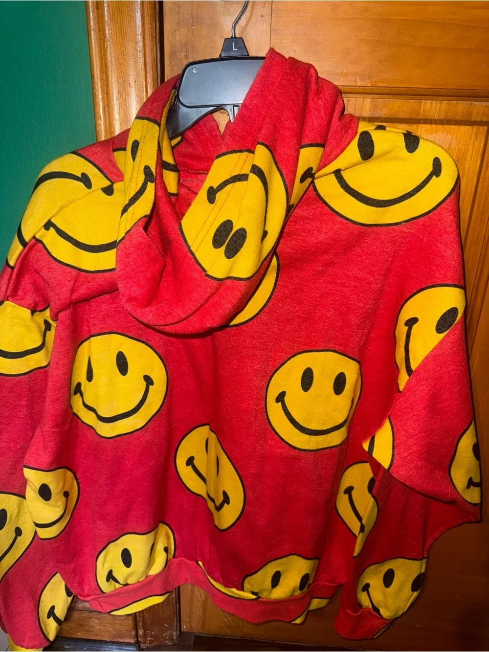 Aviator Nation Red Smiley Face Graphic Hoodie